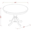 42 Inch Cappuccino Dining Table For Kitchen And Dining Room