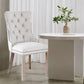 Beige Linen Dining Chairs Set Of 4 With Nailhead Trim