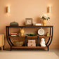 70.9 Inch Rustic Industrial Sofa Table Storage Shelves