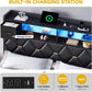 King Size Upholstered Platform Bed Headboard Storage