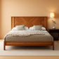 King Bed Frame Headboard Rustic Golden Brown Durable Gloss
