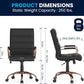 Whitney Mid Back LeatherSoft Desk Chair With Adjustable Height Black Rose Gold