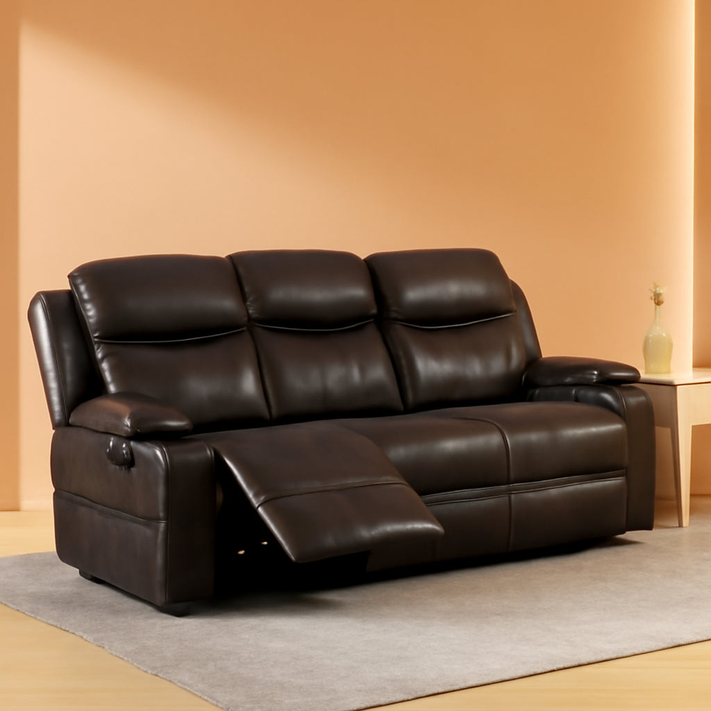 Chestnut Premium Recliner Sofa With Massage Deluxe