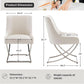 Beige Velvet Upholstered Contemporary Dining Chair Duo