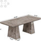 Grey Double Pedestal Rectangular Dining Table Wooden