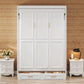 Premium SolidWood FullSize Murphy Bed Cabinet Drawers-3