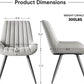 Grey Upholstered Dining Chairs Set Of 4 With Thick Cushions And Metal Legs