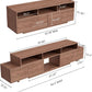 Walnut Extendable Entertainment Center 63 To 94 Inches Wide