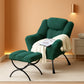 Large Dark Green Upholstered Ottoman Armchair Office