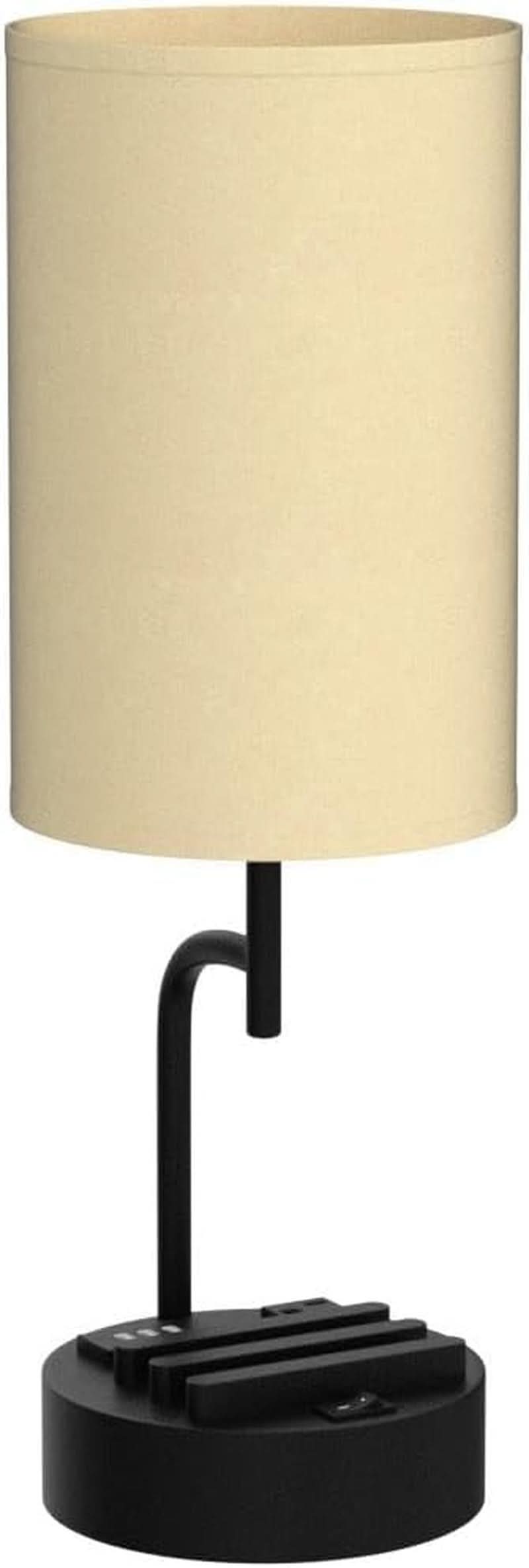 Table Lamp With 3 USB Ports And AC Outlet For Bedroom