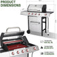Gas Charcoal Barbecue Grill System Porcelain Grates