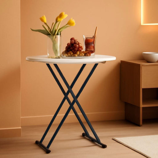 White Thirty Two Inch Folding Cocktail Table High Top