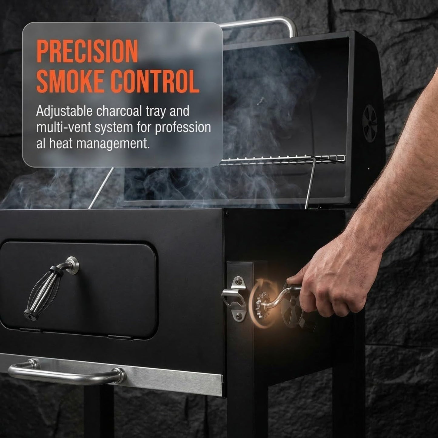 38In Outdoor Charcoal Grill Black Backyards Edition