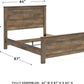 Queen Panel Bed Dark Brown Nailhead Trim Engineered Wood