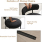 Black Boucle Upholstered Dining Chairs CurvedBack Set