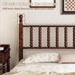 Victorian Walnut Spindle Headboard Queen Platform Bed