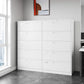 Lateral File Cabinet White 5 Drawer Lockable Office Storage