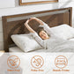 Queen Size Hardwood Platform Bedroom Frame Headboard