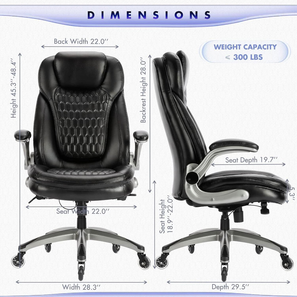 Ergonomic High Back Leather Office Chair For Home Use-2