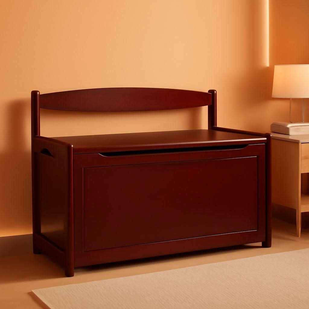 Espresso Contemporary Toys Chest Safety Hinged Lid