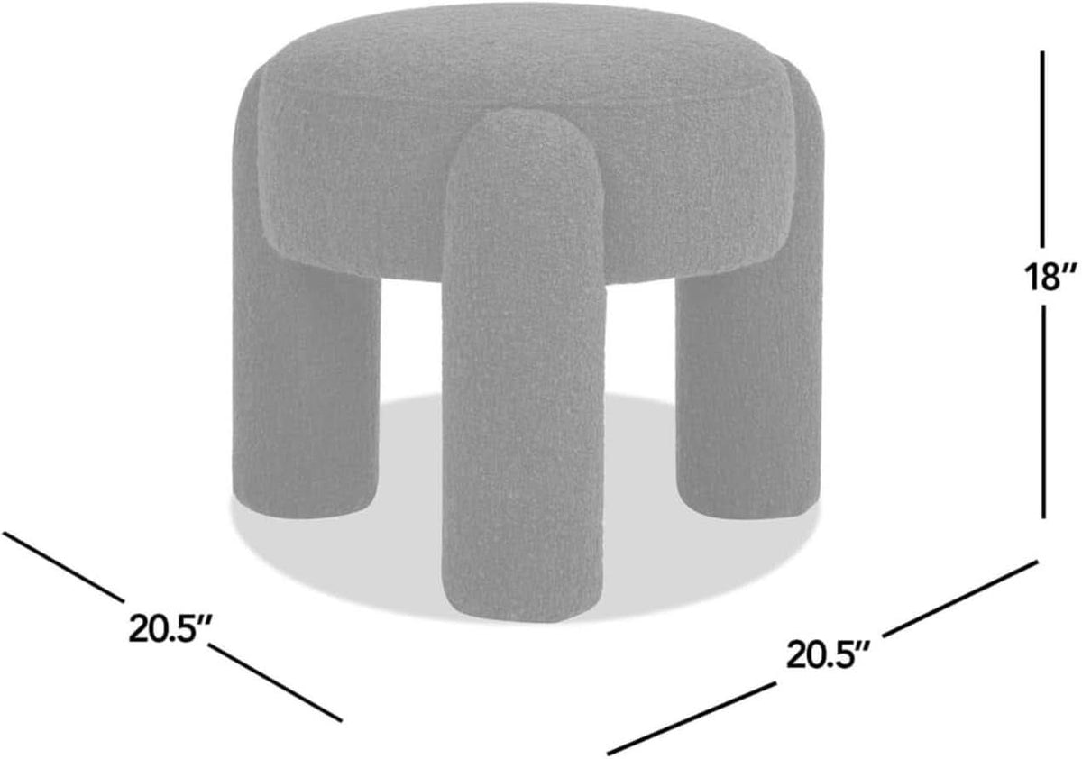 Hugo Twenty Point FiveInch Rounded Moss Green Ottoman