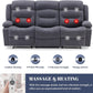 Grey Recliner Sofa With Therapeutic Massage Experience