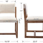 Beige Linen Upholstered Dining Chairs Midcentury Pair