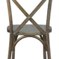 Two Pack Medium White Grain X-Back Dining Chairs Stackable Elm Wood Construction