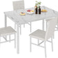 Snow White Marble Patterned Dining Table Set FivePiece