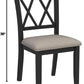 Windvale Black Cross Back Fabric Upholstered Dining Chair Set Of 2