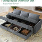 Bluish Grey Transformable Sleeper Sofa With Storage-3