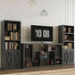 Industrial Floorstanding Five Shelf Bookcase With Doors