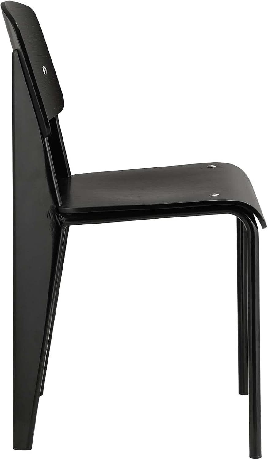 Black Premium Contemporary TubularSteel Hardwood Dining Chair