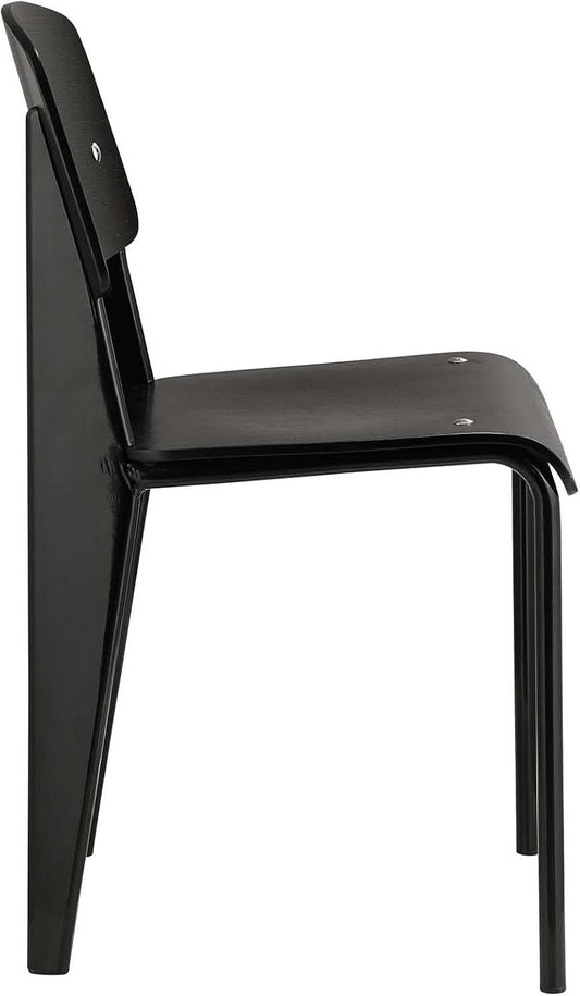 Black Premium Contemporary TubularSteel Hardwood Dining Chair