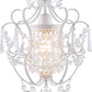 White Mini Crystal Chandelier Ceiling Light 1 Light Fixture