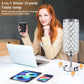 Crystal Diamond Nightstand Lamps Set Silvery Finish