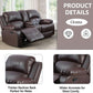 Manual Leather Recliner Sofa Set Brown For Living Room