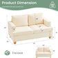 Beige Chenille Sleeper Sofa Three-Seater Loveseat Set