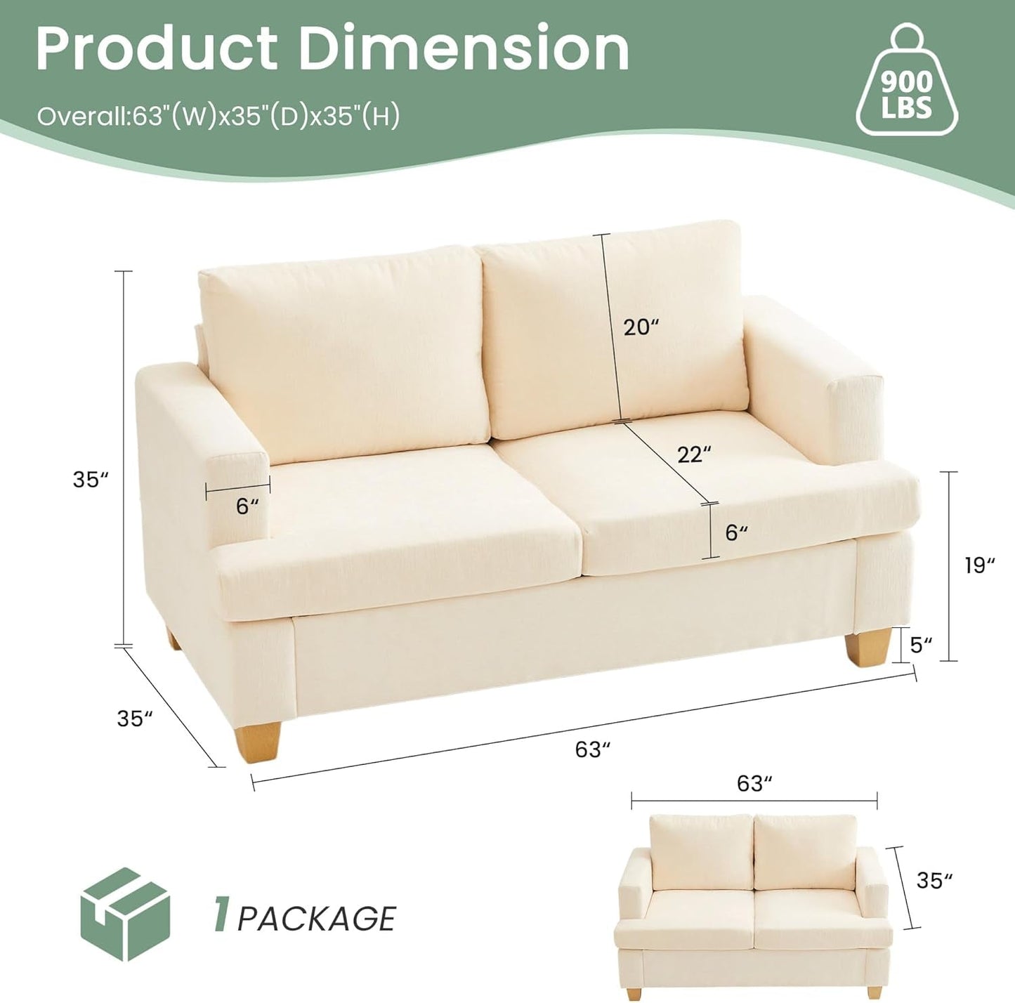 Beige Chenille Sleeper Sofa Three-Seater Loveseat Set