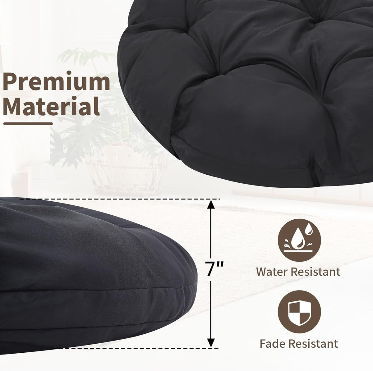 46in Papasan Chair GraphiteGrey Frame Stylish Comfort