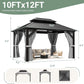 10x12 Gazebo Hardtop Aluminum Frame Galvanized Roof