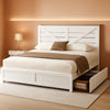 Barnwood White Farmhouse Storage Platform Bed Frame