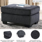 Dark Gray Modern Rectangular Chenille Upholstered Ottoman