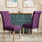 Solid Wood Purple Tufted Parsons Dining Chair Set of 2