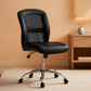 Armless Desk Chair With Mesh Back And Wheels Black