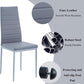 Gray Faux Leather Dining Chairs With Durable Metal Frame