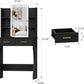 Miniature Black Vanity Table With LED Illumination