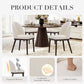 Beige Upholstered Dining Chairs Featuring Wood Frame