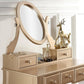 Gold Makeup Vanity Table With Customizable Storage