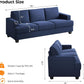 89 Inch Navy Blue Deep Seats Oversized Sofa Living Room-1